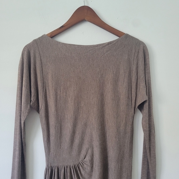 Rebecca Taylor Taupe Bodycon Ruched Long Sleeve Mini Dress Size Extra Small - Picture 10 of 12